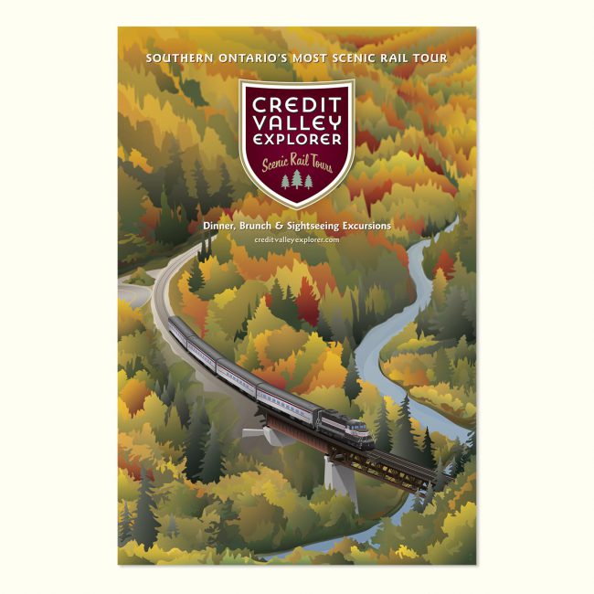 Credit Valley Explorer: Marketing poster for autumn rail tours