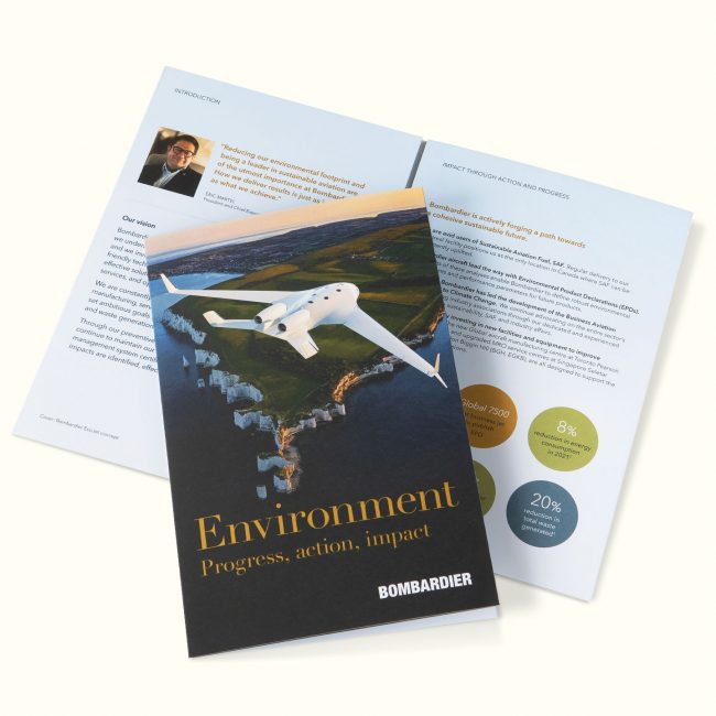Bombardier: Environmental issues brochure (eight-page gatefold format)