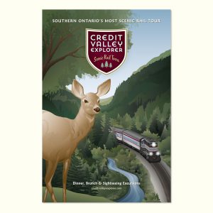 Credit Valley Explorer: Marketing poster for summer rail tours