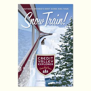 Credit Valley Explorer: Marketing poster for winter rail tours