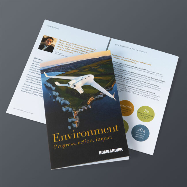 Bombardier: 2022 Environment brochure / eight-page gatefold brochure (English edition)