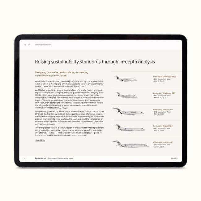 Bombardier: 2025 Environment brochure / interactive PDF (English edition)