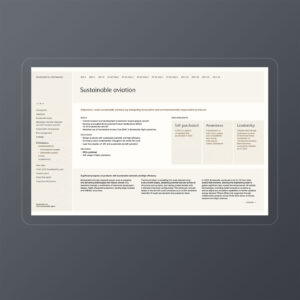 Bombardier: 2025 Sustainability Report / interactive PDF (English edition – sample section / Sustainable aviation)