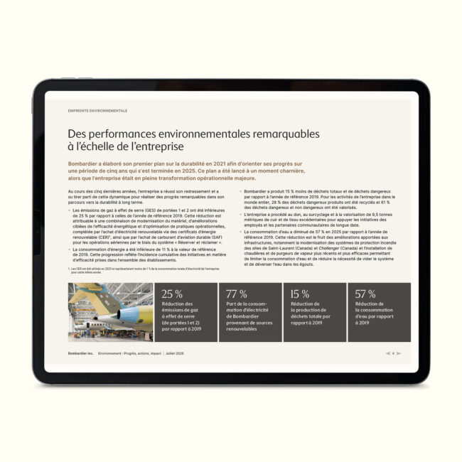 Bombardier: 2026 Environment brochure / interactive PDF (French edition)