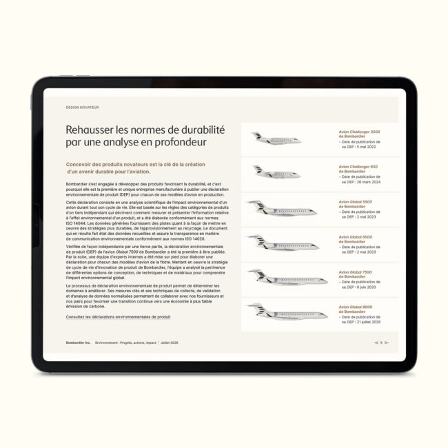 Bombardier: 2026 Environment brochure / interactive PDF (French edition)